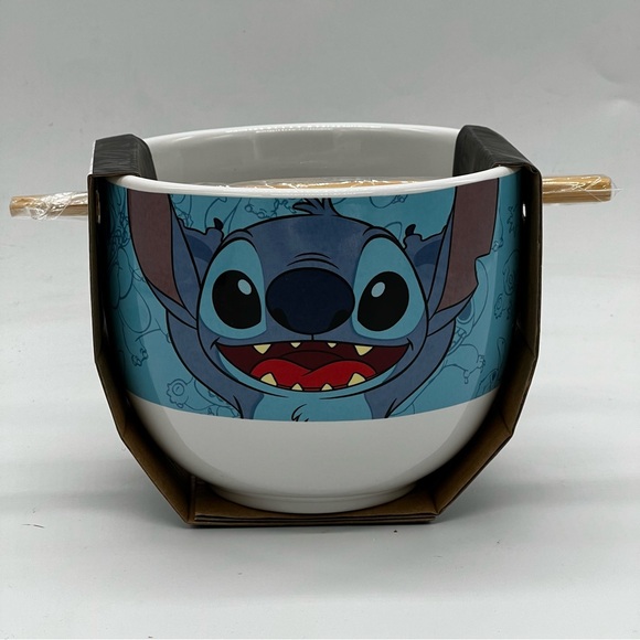 Disney Other - NWT Disney Stitch Ceramic Bowl with Chopsticks